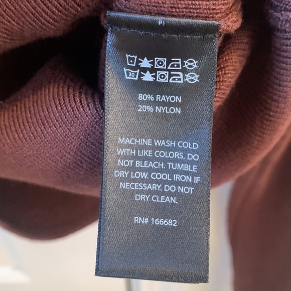 House Of Harlow 1960 Knit Rib Stretch Crop long sleeve Top Small Mocha brown - Picture 7 of 9